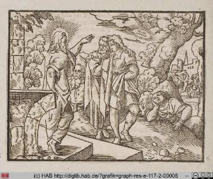 Jesus spricht mit einem Paar.