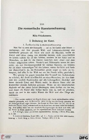 Die romantische Kunstanschauung