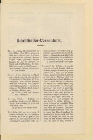 Schriftsteller-Verzeichnis