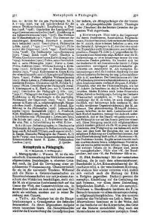 Metaphysik u. Pädagogik