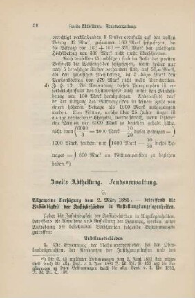 Zweite Abtheilung: Fondsverwaltung.