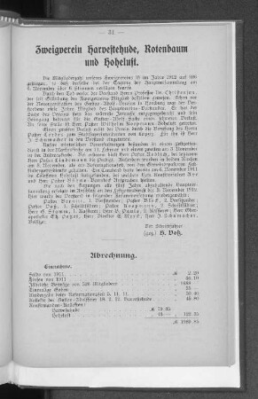 Zweigverein Harvestehude, Rotenbaum und Hoheluft.