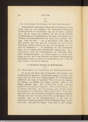 §2: Die notwendigen Wirkungen des Waffenstillstandes