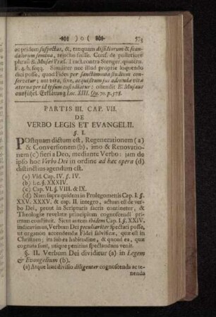 Partis III. Cap. VII. De Verbo Legis Et Evangelii.