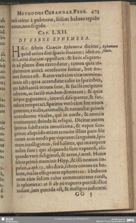 Cap. LXII. De Febre Ephemera