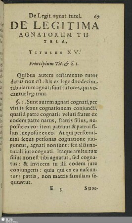 Titulus XV. De Legitima Agnotorum Tutela