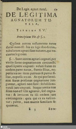 Titulus XV. De Legitima Agnotorum Tutela