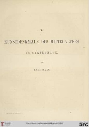 V. Kunstdenkmale des Mittelalters in Steiermark