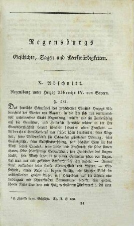 Regensburg's Geschichte, Sagen und Merkwürdigkeiten von den ältesten bis auf die neuesten Zeiten in einem Abriss aus den besten Chroniken, Geschichtsbüchern, und Urkunden-Sammlungen, 2. Vom Jahre 1486 bis 1618