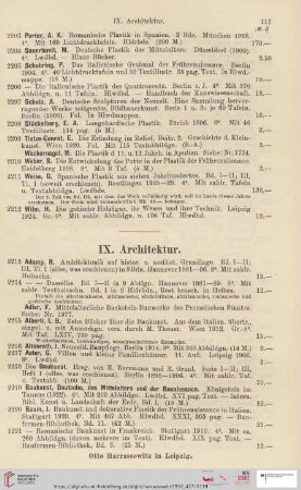 IX. Architektur (Nr. 2213 - 2308)