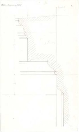 Reiffenstuel, Michael; München, Karlsplatz; Haus Meyer - Gurtgesims im 1. OG (Schnitt)