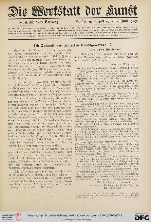 Die Zukunft des deutschen Kunstgewerbes. I.