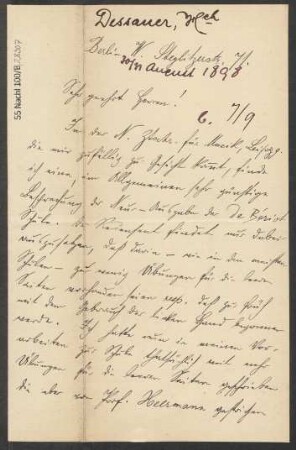 Brief an B. Schott's Söhne : 30.08.1898