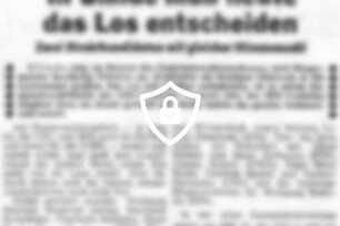 In Glinde muß heute das Los entscheiden