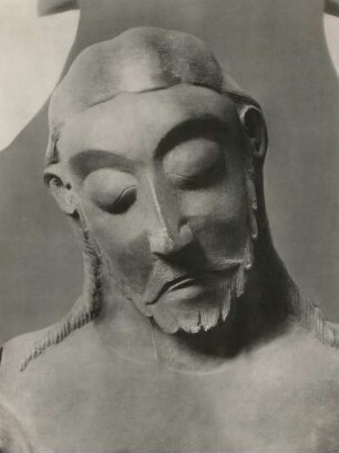 Werden. Abteikirche. Kruzifix (um 1065/1080, Bronze), Kopf