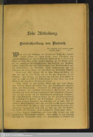 Erste Abtheilung. Ortsbeschreibung von Blasewitz