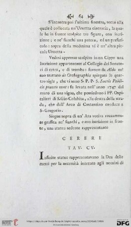 Cerere Tav. CV
