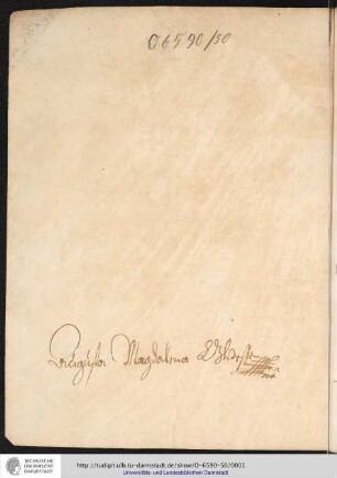 [Autogramm von Auguste Magdalene von Hessen-Darmstadt (1657-1674)]