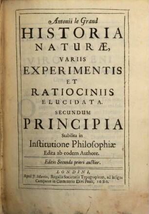Historia naturae variis experimentis ... elucidata