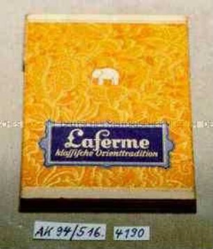 Pappschachtel für 6 Stück Zigaretten "Laferme klassische Orienttradition" mit Inhalt