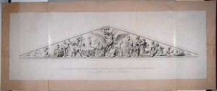 Das Giebelfeld "Darstellung der Musik" von Ernst Rietschel für die Südseite des ersten Baus der Semperoper in Dresden, beim Brand 1869 zerstört, Blatt vom Sächsischen Kunstverein angekauft