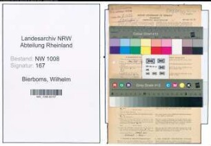 Entnazifizierung Wilhelm Bierboms , geb. 24.05.1908 (Handlungsgehilfe)