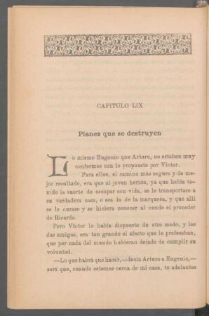 Capítulo LIX - Planes que se destruyen