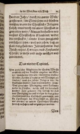 Das vierdte Capitel. Von grewlicher Abgötterey der Heyden [...]