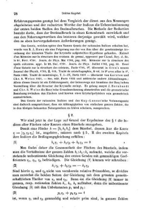 § 2. Auflösung der unbestimmten Gleichung des ersten Grades für die Elemente eines Flächen- oder Kantenbüschel.s