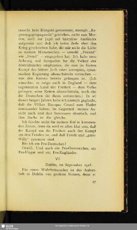 VI. Dublin, im September 1918