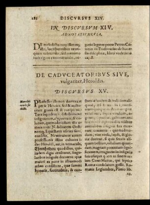 De Caduceatoribus Sive vulgariter, Heroldis. Discursus XV.