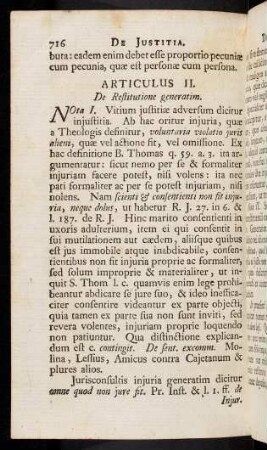 716-726, Articulus II. Nota I. Vitium justitiae adversum dicitur injustitia ...