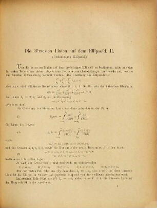 Die kürzesten Linien auf dem Ellipsoid, 2 = 1886/87