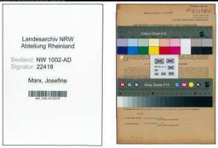 Entnazifizierung Josefine Marx, geb. 19.11.1906 (Buchhalterin)