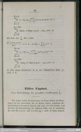 Elftes Capitel. Neue Entwicklung der gesuchten Coefficienten