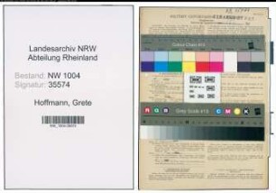 Entnazifizierung Grete Hoffmann , geb. 27.03.1897 ()