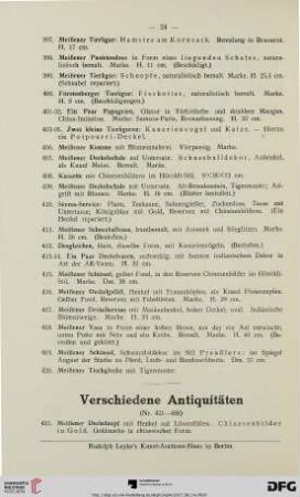 Verschiedene Antiquitäten (Nr. 421-488)