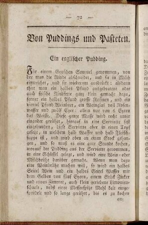 Von Puddings und Pasteten