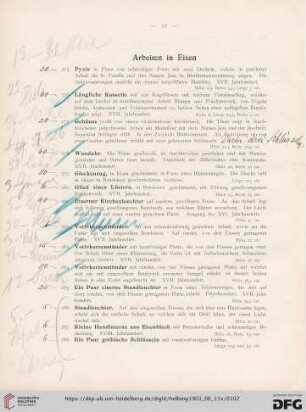 Arbeiten in Eisen (Nr. 275-288)