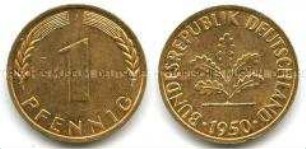 Bundesrepublik Deutschland, 1 Pfennig (Glückspfennig)