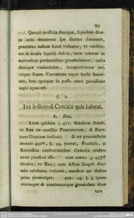 §. 6. Ius indicendi Comitia quis habeat