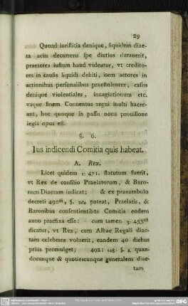§. 6. Ius indicendi Comitia quis habeat