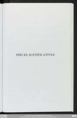 Pièces Justificatives