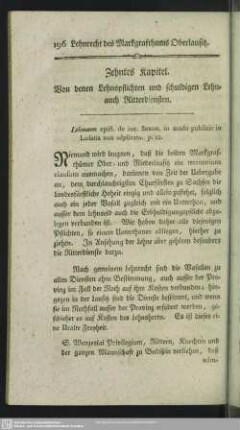 Zehntes Kapitel. Von denen Lehnspflichten und schuldigen Lehn- auch Ritterdiensten