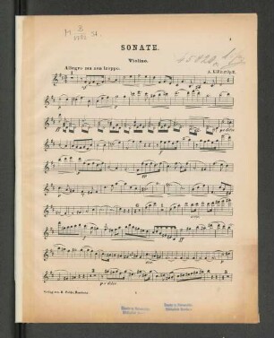 Sonate. Violino.