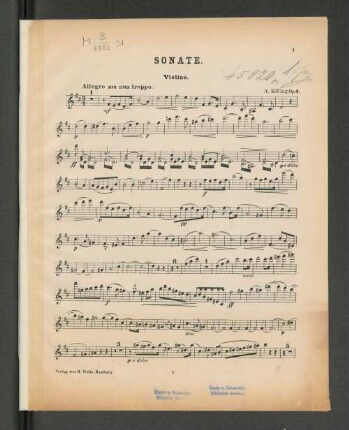 Sonate. Violino.