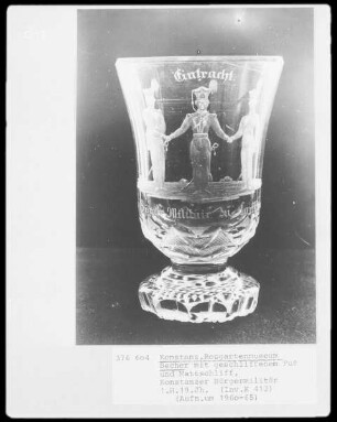 Becher mit geschliffenem Fuß, Konstanzer Bürgermilitär