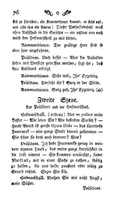 Zweite Szene. Der Präsident und der Hofmarschall.