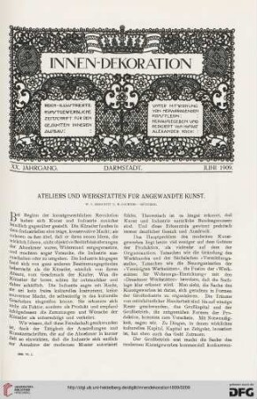 Ateliers und Werkstätten für angewandte Kunst: W. v. Debschitz u. H. Lochner, München