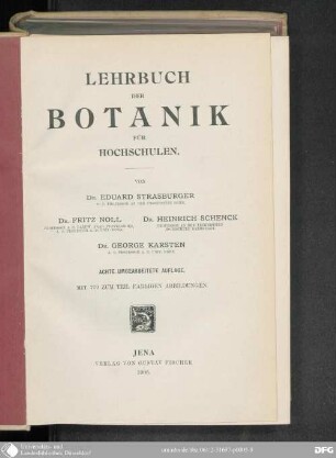Lehrbuch der Botanik für Hochschulen : mit 779 Abb.